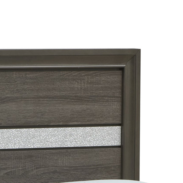 English Elm Madrid Full Bed With Integrated Storage Drawers, Gray Laminate Finish For Modern Bedroom Style B078S00625
