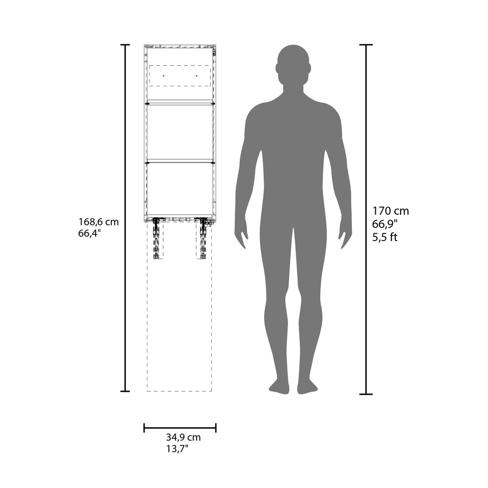 English Elm Brier Wall-Mounted Foldable Ironing Board Cabinet — Space-Saving White Engineered Wood, Hardware Included B092P309188