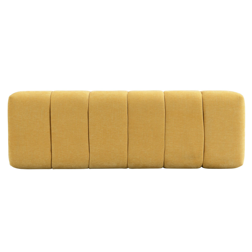 English Elm Christopher Knight Home® - Upholstered Modern Dining Bench with Chenille Fabric, No-Assembly 50" Entryway Seat 300 lb Capacity Yellow N779P271404Y