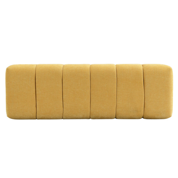 English Elm Christopher Knight Home® - Upholstered Modern Dining Bench with Chenille Fabric, No-Assembly 50" Entryway Seat 300 lb Capacity Yellow N779P271404Y