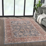 Madison Park Faith Global Inspired Persian Bordered Traditional Woven Area Rug MP35-8052 Blue/Red