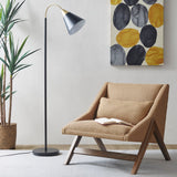 INK+IVY Beacon Mid-Century Arched Metal Floor Lamp with Chimney Shade II154-0123 Matte Black