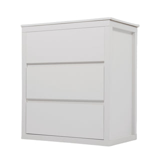 English Elm Christopher Knight Home® - 30" Bathroom Vanity with Ceramic Sink, 2 Soft-Close Full-Extension Drawers, Handle-Free 45° Design, Durable MDF White N817P280549W