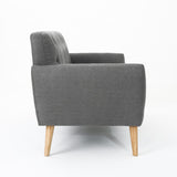 Christopher Knight Home® - Noble House - Bernice Petite Mid Century Modern Tufted Dark Grey Fabric Sofa