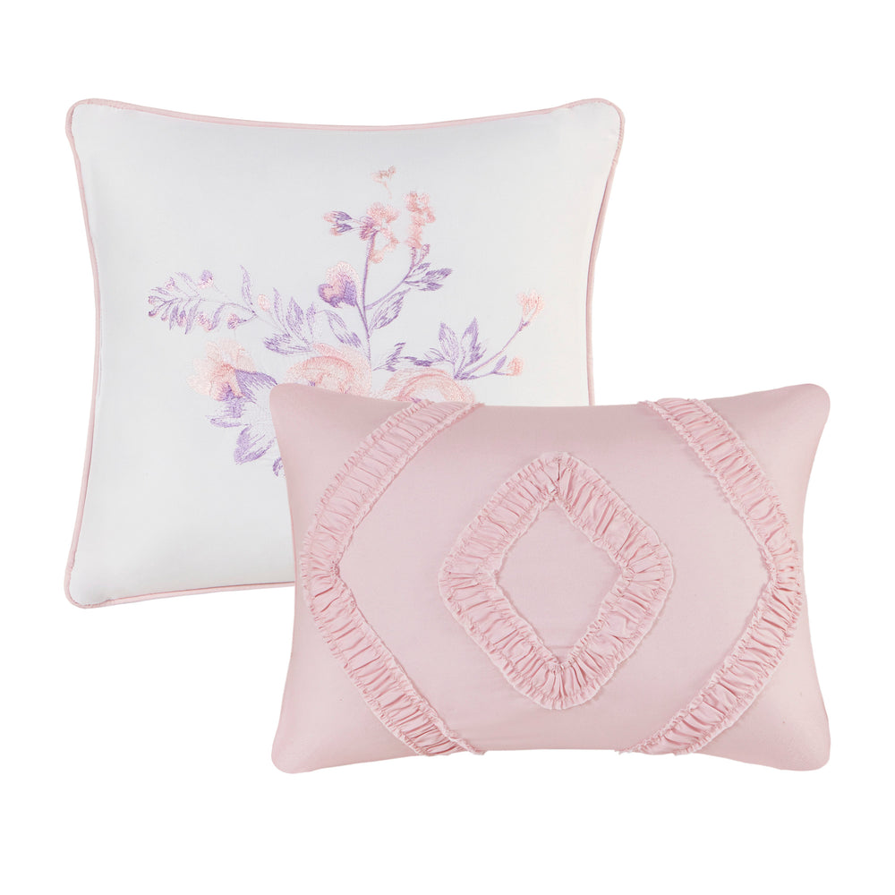 English Elm Floral Paisley Comforter Set Twin/Twin XL - Soft Microfiber, Anti-Microbial, Decorative Pillows Pink 19.68 L x 12.99 W x 6.3 H B035P294217