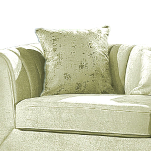 English Elm Velencia Modern Velvet Sofa with Gold Accents, Solid Wood Frame and Plush Cushions for Luxury Living Cream G150109223