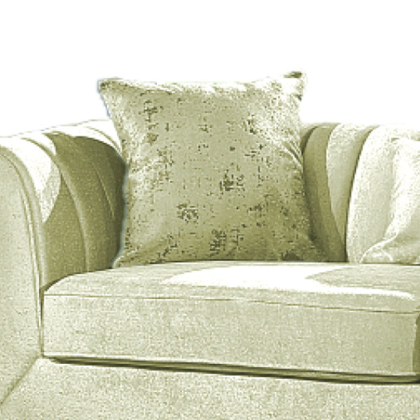 English Elm Velencia Modern Velvet Sofa with Gold Accents, Solid Wood Frame and Plush Cushions for Luxury Living Cream G150109223