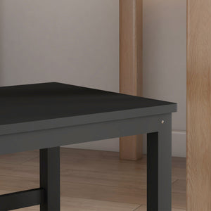 English Elm Homcom Farmhouse Armless Dining Chairs Set Of 4 - Rustic Black Slat Back Design, Space-Saving Comfort W2225P173889