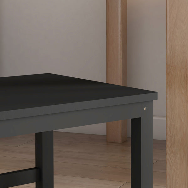 English Elm Homcom Farmhouse Armless Dining Chairs Set Of 4 - Rustic Black Slat Back Design, Space-Saving Comfort W2225P173889