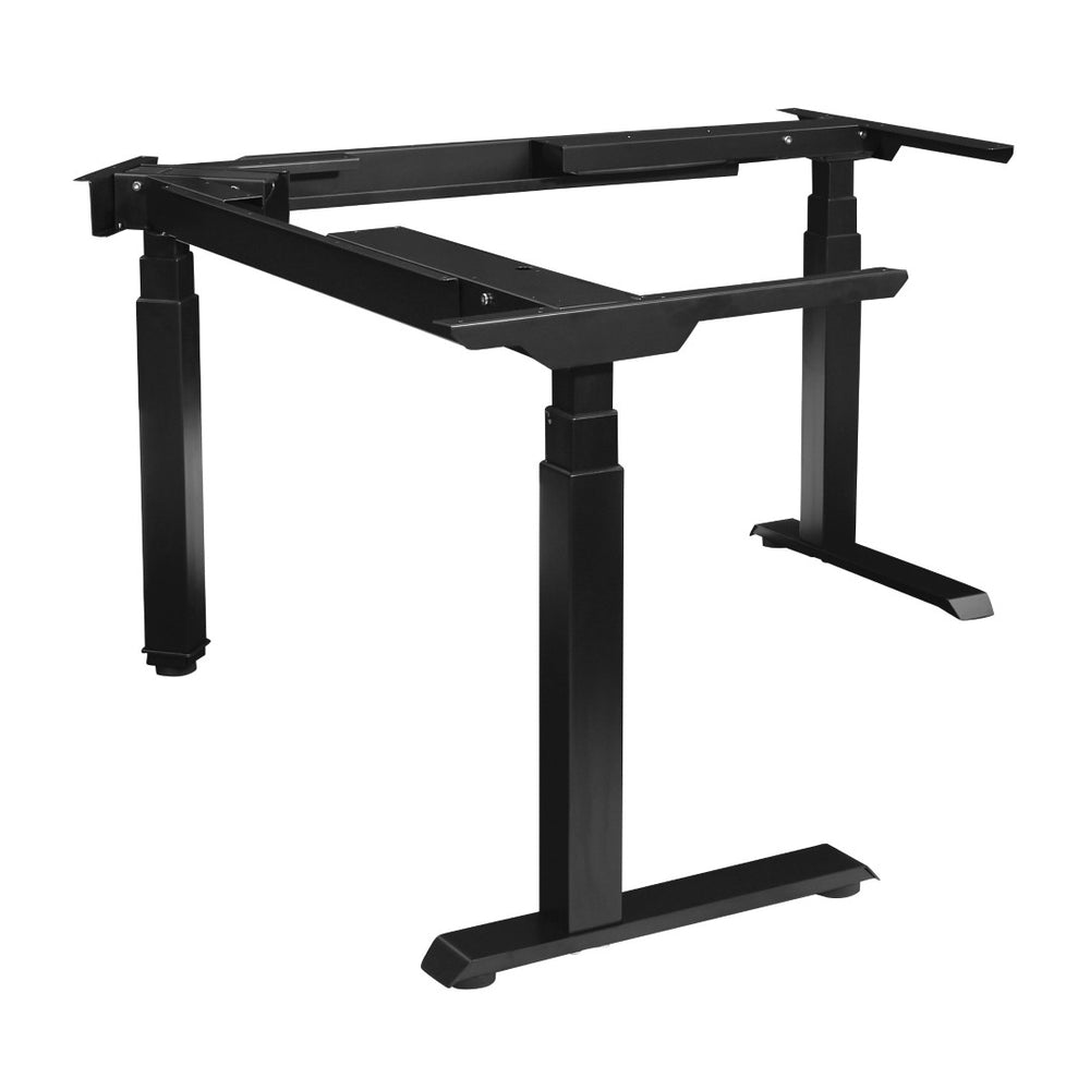 OSP Home Furnishings Electric Sit Stand Desk Base Three Stage Telescoping Frame Quiet Motor 325 Lb Silver A2EB333-SV