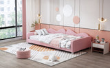 English Elm Twin Size Upholstered Daybed, Sherpa Fabric Sofabed With Cloud-Shaped Backrest, No Box-Spring Needed, Pink