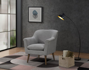 English Elm Savona Oversized Mid-century Accent Chair Woven Fabric Seat with Walnut Legs B2749P413357
