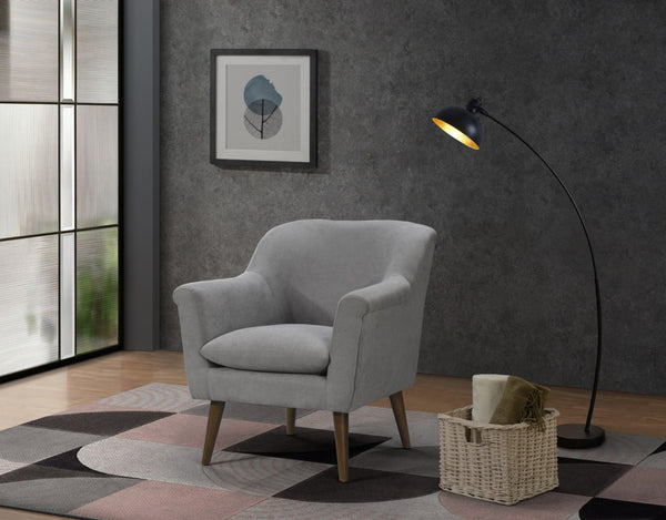 English Elm Savona Oversized Mid-century Accent Chair Woven Fabric Seat with Walnut Legs B2749P413357
