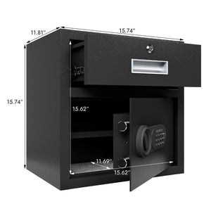 English Elm Steel Security Safe With Electronic Keypad - Heavy-Duty Protection For Cash, Jewelry, And Documents W396P278373-GIGA