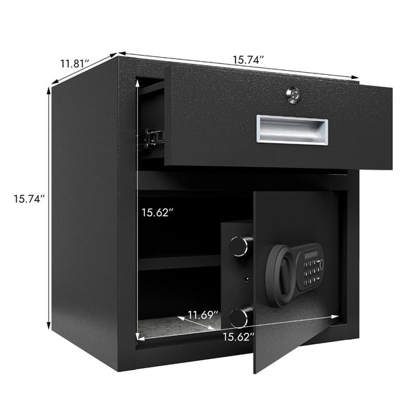 English Elm Steel Security Safe With Electronic Keypad - Heavy-Duty Protection For Cash, Jewelry, And Documents W396P278373-GIGA