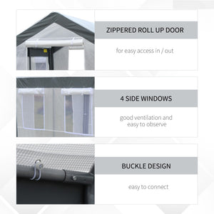 English Elm Outsunny 8' X 6' Walk-In Greenhouse With Roll-Up Windows & Zippered Doors For Year-Round Gardening W2225P175540-GIGA