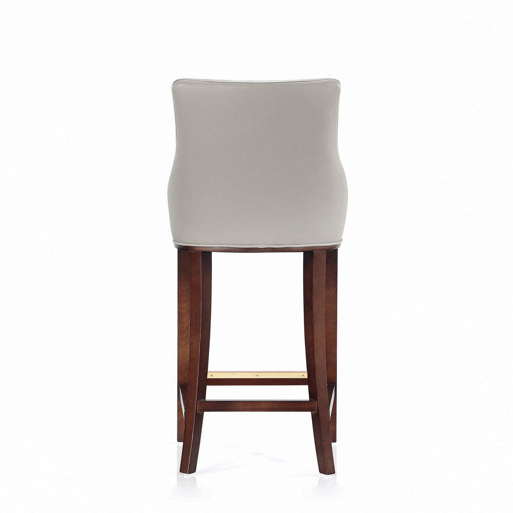 English Elm Shubert Solid Beech Wood Upholstered Barstool with Gold Footplate, Commercial Grade, 29" Seat Height LIGHT GREY B365P397938