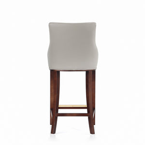 English Elm Shubert Solid Beech Wood Upholstered Barstool with Gold Footplate, Commercial Grade, 29" Seat Height LIGHT GREY B365P397938