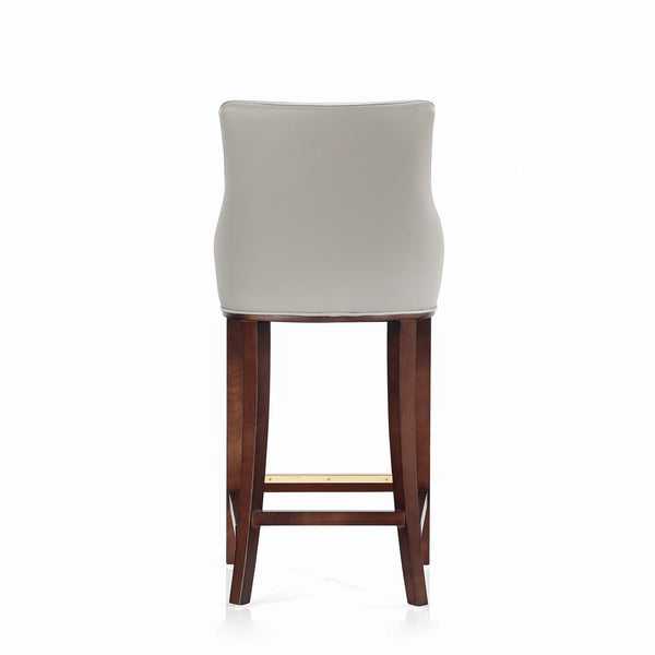 English Elm Shubert Solid Beech Wood Upholstered Barstool with Gold Footplate, Commercial Grade, 29" Seat Height LIGHT GREY B365P397938