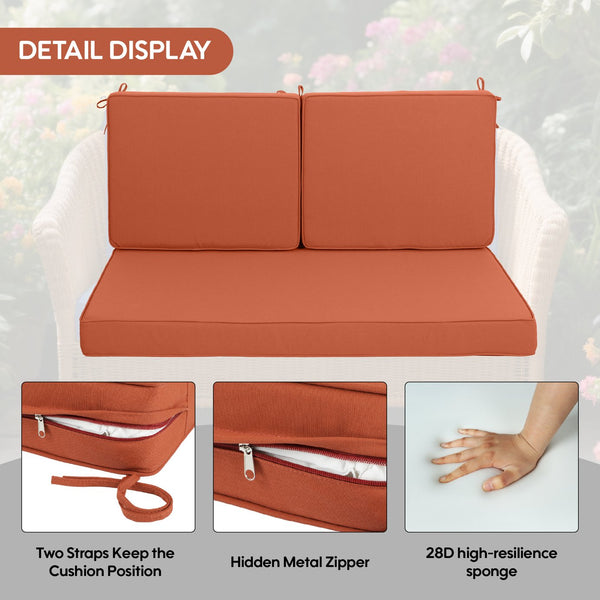 English Elm Outdoor Deep Seat Cushions for Patio Furniture Waterproof Replacement Chair Cushions Set of 2 17x15x16 Durable Comfort Red W419P290494