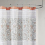 Madison Park Dawn Cottage/Country Cotton Shower Curtain MP70-3038 Coral