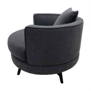 JLA Home Chapel Hill - Swivel Chapel Hill Harper lounge chair with 360° swivel, plush high-density foam, solid wood frame, modern silhouette Dark Grey CH100-0052