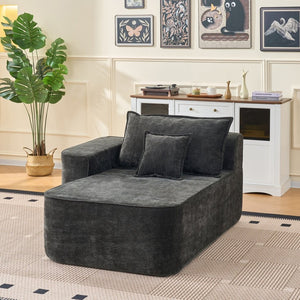 English Elm L Shaped Chenille Sectional with Deep Seats Modular Cloud Sofa for Living Room W3163S00104