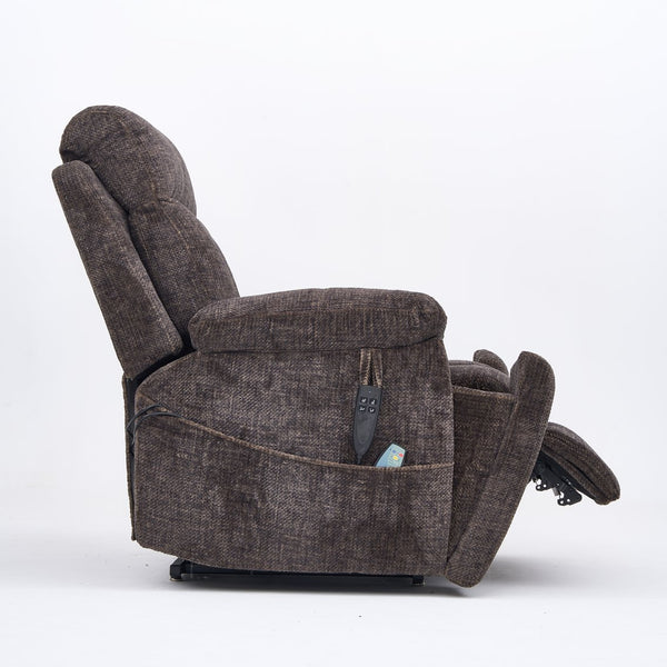 English Elm Old Age Electric Lift Recliner - Plush Velvet Chair With Dual Motors, Massage, Heat & 180° Recline W547S00052