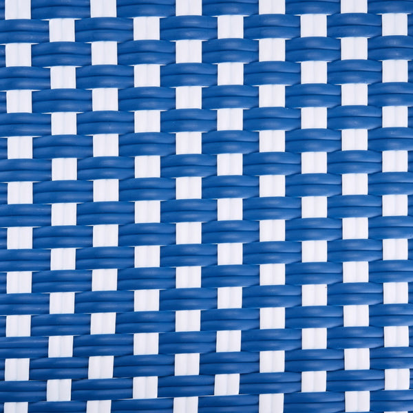 English Elm Outdoor Woven Rattan Bistro Armchairs Set of 2 Aluminum Frame Patio Cafe Seating Blue,White N768P386559W