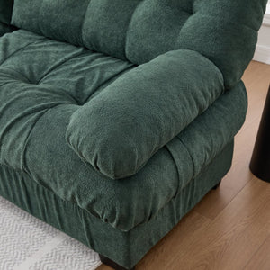 English Elm Modular Cloud Sectional Sofa Flannelette Deep Seat Couch for Living Room with Pillows Green W2120S00031