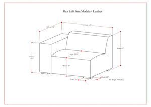 English Elm Rex Left Arm Sofa Module - Luxurious Caramel Brown Leather, Modern Comfort, And Customizable Design B136P199274-GIGA