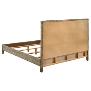 English Elm Almaden Kubu Grey Eastern King Panel Bed - Coastal-Inspired Rattan Design For Serene Bedrooms B062S01065