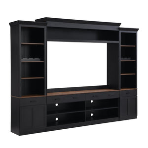 English Elm Tv Stand Media Wall Unit Walnut Two Tone Farmhouse Mid Century Storage Cabinet N721P249240B