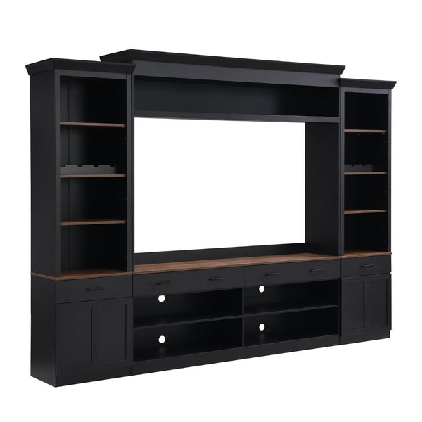 English Elm Tv Stand Media Wall Unit Walnut Two Tone Farmhouse Mid Century Storage Cabinet N721P249240B