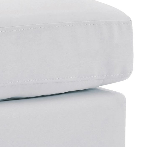 English Elm Stylish White PU Seating Ottoman 19"H x 23"W x 23"D — No Assembly, Compact Comfort for Small Spaces B078108257