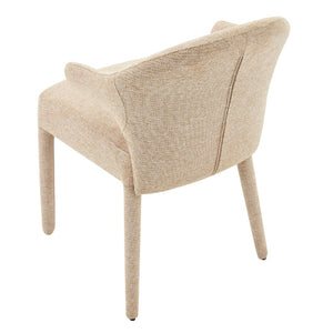 English Elm Modern Chenille Linen Accent Chair Sculptural Hollow Back Swivel Seat for Dining Vanity Khaki W3493P456190