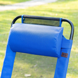 English Elm Outsunny Folding Patio Chairs Set Of 2 - Adjustable Sling Back, Portable, Breathable Blue Chairs For Outdoors W2225P174070-GIGA