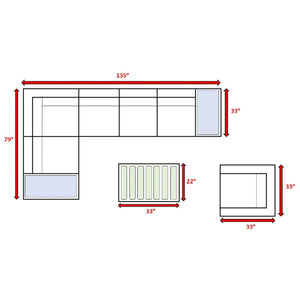 English Elm Weather-Resistant 9-Piece Wicker Seating Group With Sunbrella® Cushions – Fully Assembled Outdoor Set B120S00102-GIGA
