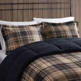 Woolrich Alton Lodge/Cabin Plush to Sherpa Down Alternative Comforter Set WR10-3106 Brown/Black