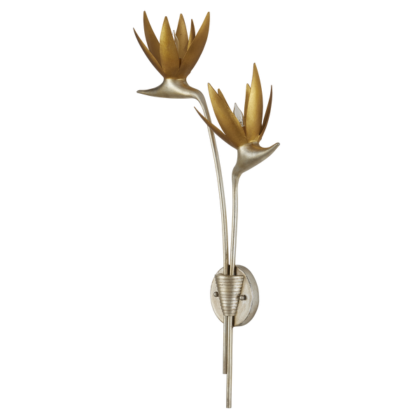 Paradiso Gold & Silver Wall Sconce - Nature-Inspired Elegance with Contemporary Design Flourish