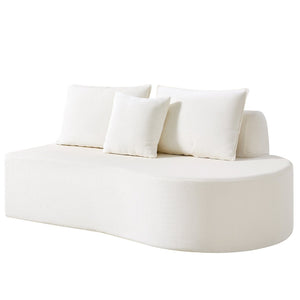 English Elm 138.6" Curved Modular Sectional Sofa Low Profile High Density Foam Living Room Lounge White N767P366006W