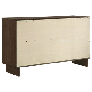 English Elm Hemlock Warm Brown Eastern King Bedroom Set with Platform Bed and Floating Base B062S01535