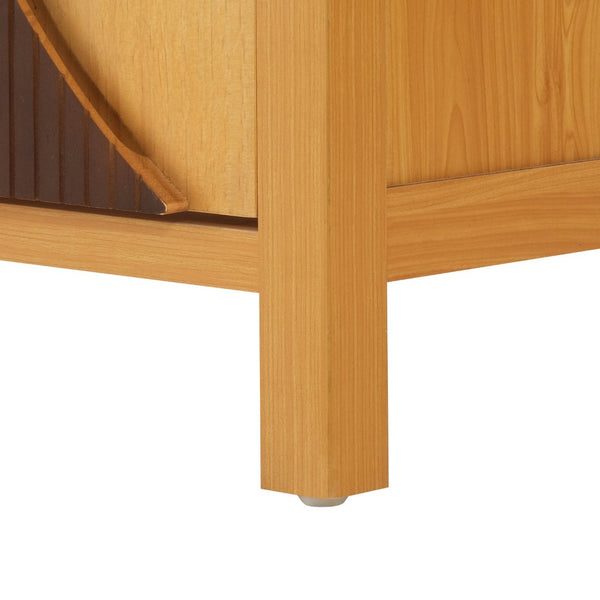English Elm 30 Inch Fluted Freestanding Bathroom Vanity Solid Wood Soft Close Spa Style W5278S00003