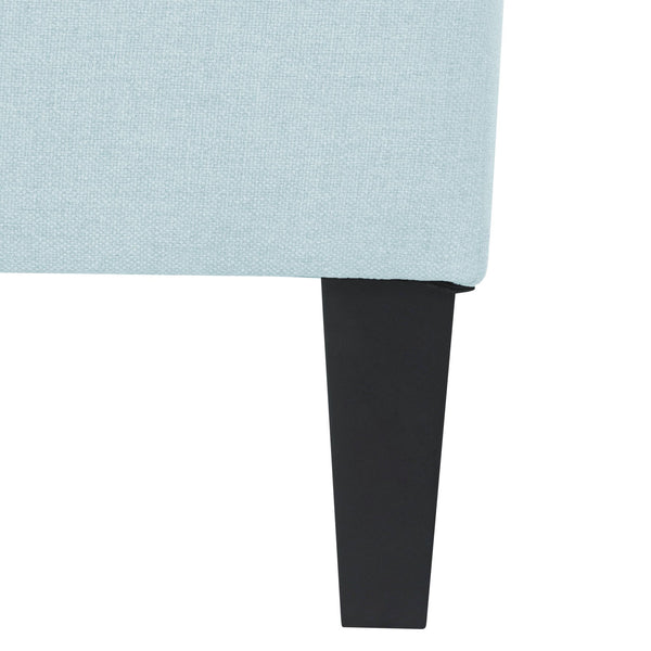 English Elm Christopher Knight Home® - OTTOMAN Mid-Century Fabric Upholstered Footrest with Plush Foam Cushion and Tapered Birch Legs, Versatile Seating Blue N770P197082S