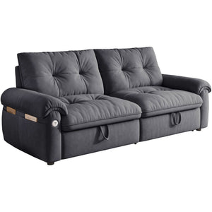 English Elm W3820s00014is Velvet Sleeper Sofa Convertible Guest Bed for Studio Apartments Grey W3820S00027