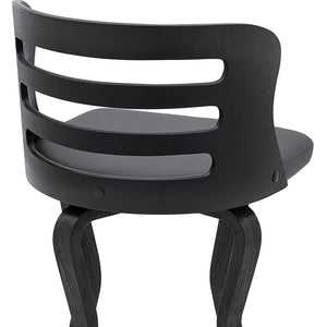 English Elm Lusera 30" Swivel Bar Stool - Gray Faux Leather With Black Wood Base For Modern Comfort & Style B2736P268537