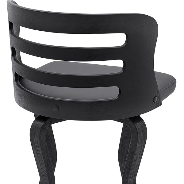 English Elm Lusera 30" Swivel Bar Stool - Gray Faux Leather With Black Wood Base For Modern Comfort & Style B2736P268537