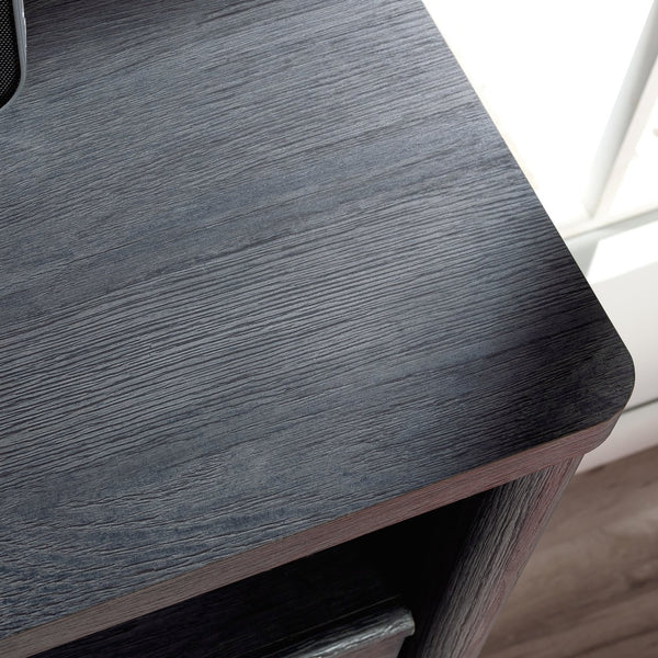 English Elm Chest of Drawers Blue finish – Spacious 4-Drawer Engineered Wood Cabinet with Open Shelf, Durable Design B356P367801