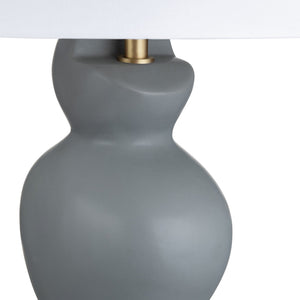 Crestview Collection 31" H Elegant Ceramic Table Lamp With Grey Curved Design & White Linen Shade For Any Room Decor   Cvazp135