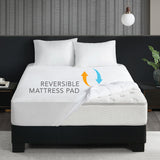 2-in-1 Casual Cool/Warm Reversible Waterproof and Stain Release Mattress Pad